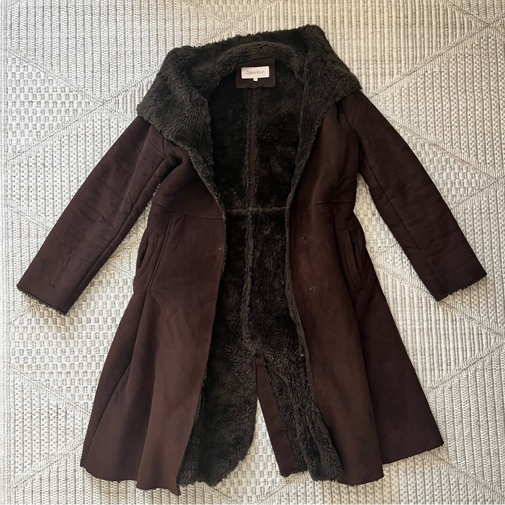 Calvin Klein Brown Suede Coat - Women’s Size Small